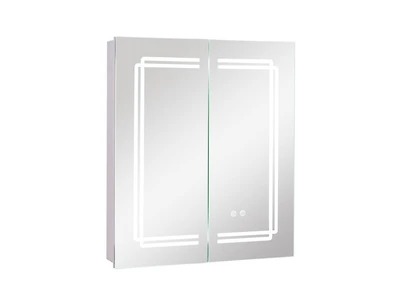 Slickblue Bathroom Mirror Medicine Cabinet with Lights and 2 Doors