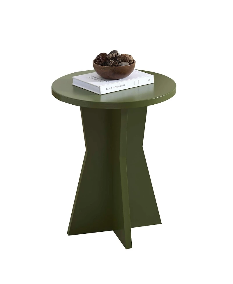 Kings Brand Furniture Round Side Table with Storage, 3-Tier Small Accent End for Living Room, Bedroom, Bedside, Office, Space-Saving Nightstand