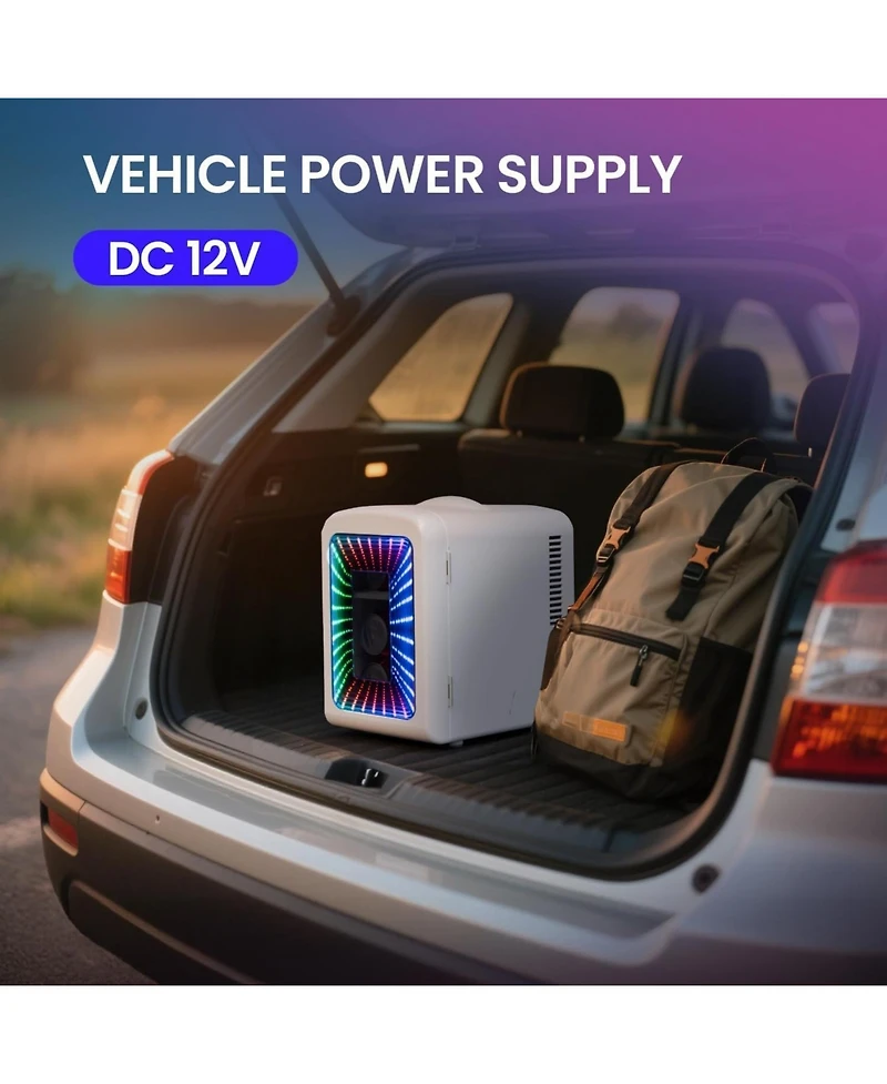 Antarctic Star 4L Portable Mini Fridge with Vibrant Led Gaming Lights
