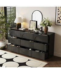 Homsee 63" 9-Drawer Wooden Dresser with Elegant Design – Bedroom Storage Chest