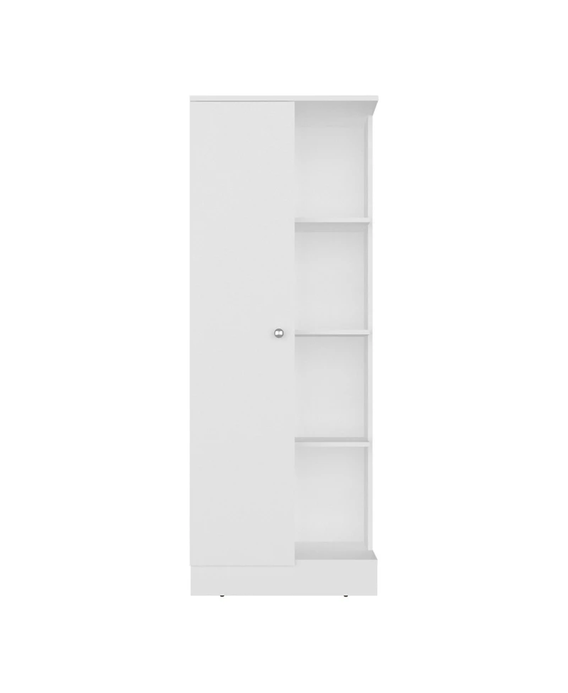 Fm Furniture Rels Kitchen Storage Cabinet with 3 Shelves and 2 Closed Compartments, White