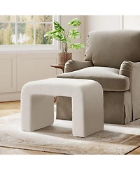 Tribesigns Foot Rest for Couch, Modern Faux Sherpa Ottoman Foot Stool
