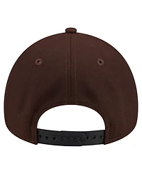 New Era Men's Dark Brown Houston Texans Burnt Wood A-Frame 9FORTY Adjustable Hat