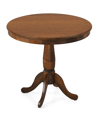 Gymax 32" Round Pedestal Dining Table Kitchen Dining Room