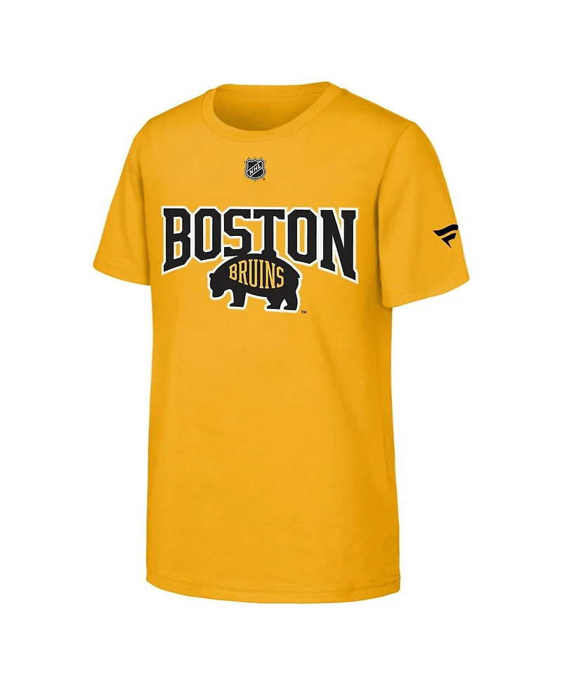 Fanatics Big Boys and Girls Gold Boston Bruins 2026 Nhl Stadium Series Authentic Locker Room T-Shirt
