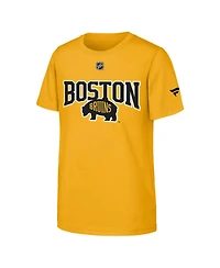 Fanatics Big Boys and Girls Gold Boston Bruins 2026 Nhl Stadium Series Authentic Locker Room T-Shirt