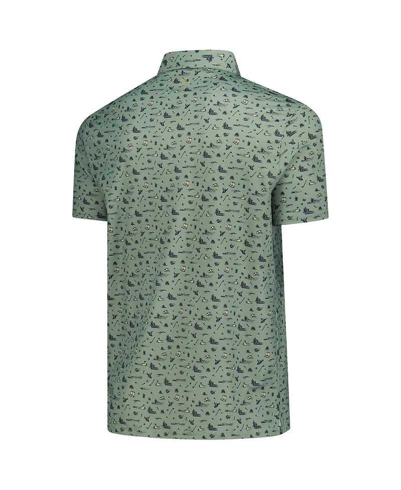 Barstool Golf Men's Green Wm Phoenix Open Printed Polo Shirt