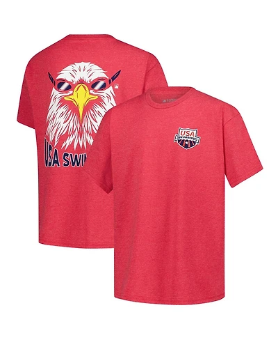 Flomotion Big Boys and Girls Red Usa Swimming Team Eagle Eye Splash T-Shirt
