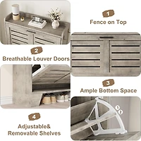 gaomon "Shoe cabinet with 2 flip drawers, freestanding slim organizer with hooks, narrow hidden shoe storage for entryway."