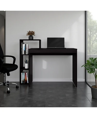 Fm Furniture Salome Computer Desk with Open Storage, Wenge