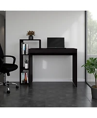 Fm Furniture Salome Computer Desk with Open Storage, Wenge