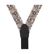 Trafalgar Men's Vintage Comic Art Novelty Silk Button End Suspenders