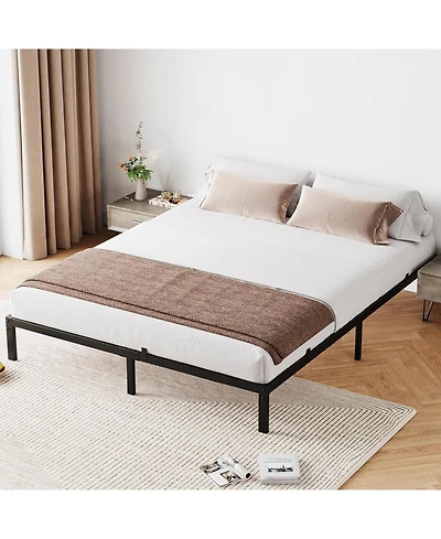 gaomon 10" Full Bed Frame No Box Spring Needed, Heavy Duty Platform Metal Bed Frame with Metal Slats and Under Bed Storage, Easy Assembly, Noise