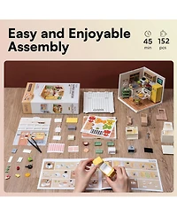 Robotime Miniature Happy Meals Kitchen Building Set Toys Playset Suitable for Mini Figures Construction Toys Diorama Kit Gifts for Teens Adults