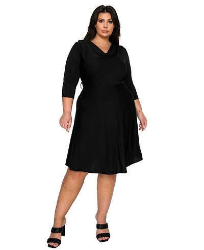 L I V D Plus Amoretti Cowl Neck Flare Dress