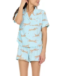 Flora by Nikrooz Women's 2-Pc Gabriella Printed Shorty Pajamas Set