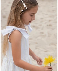 Hope & Henry Toddler Girls Linen Bow Shoulder Dress
