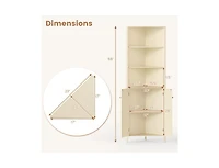 Slickblue Tall Corner Bathroom Cabinet 68 Inch with Fluted Doors