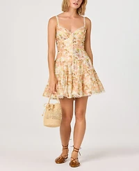 Astr the Label Women's Bustier Sweetheart Neck Fit & Flare Mini Dress