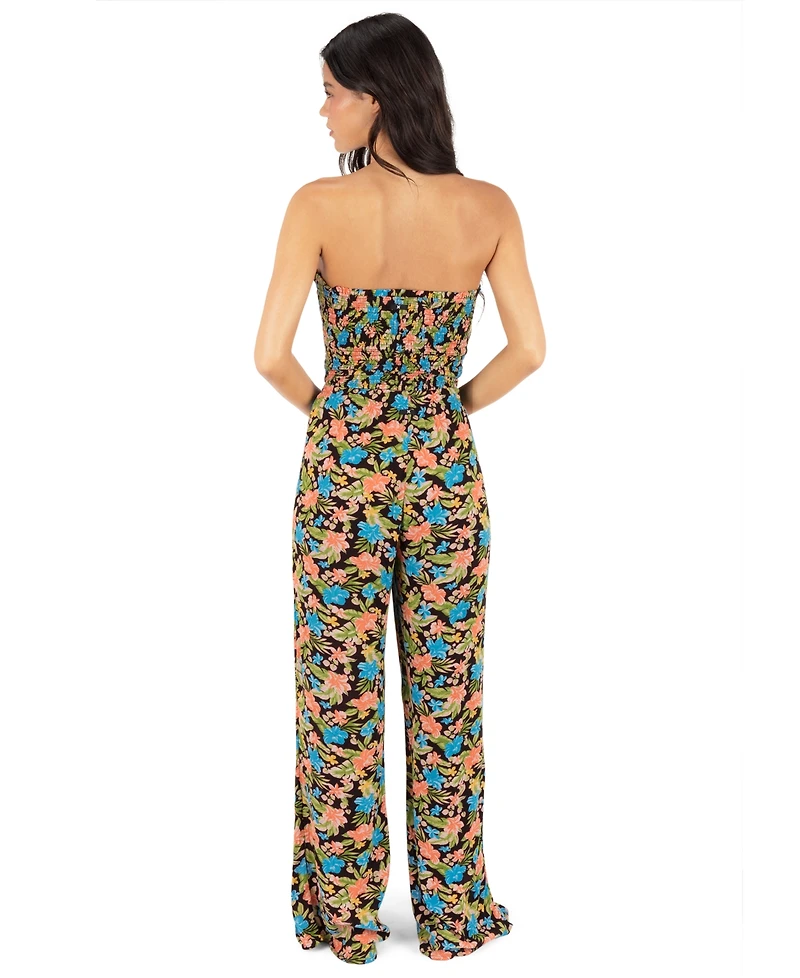 Hurley Women's Miami Garden Smocked Cropped Swim Top