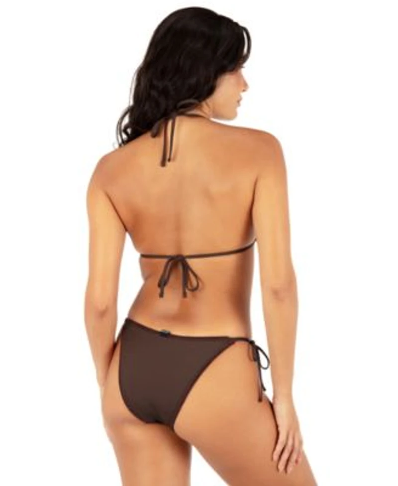 Hurley Womens Flower Crochet Bikini Top Cheeky Tie Side Swim Bottoms