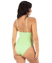 Hurley Juniors' Solid Cutout One-Piece Swimsuit