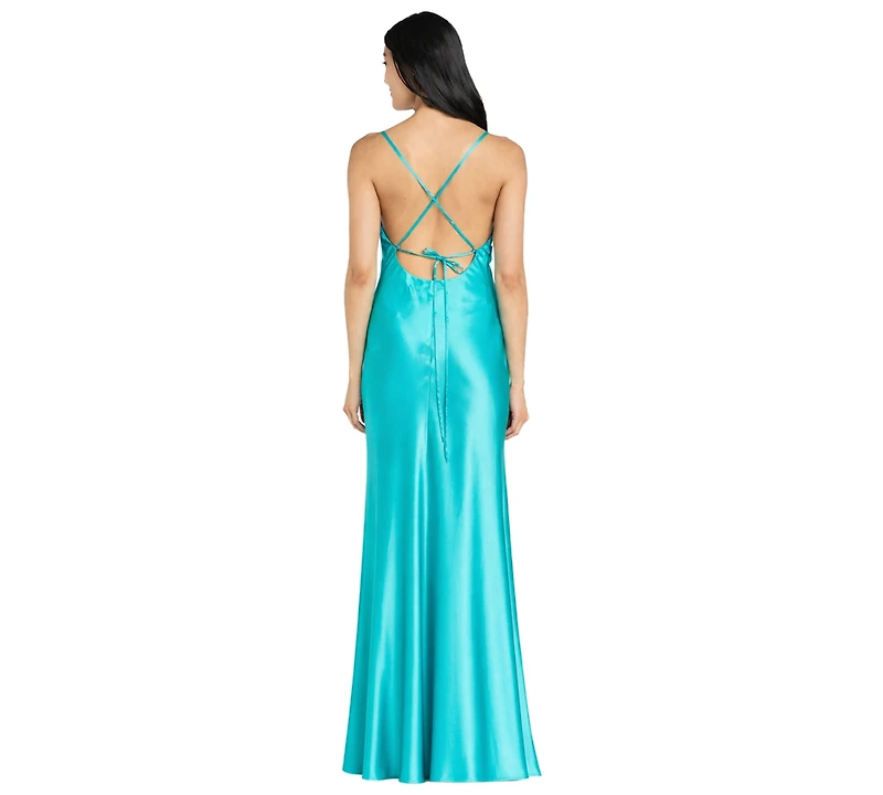 Morgan & Company Juniors' Tie-Back Sleeveless Scoop-Neck Dress