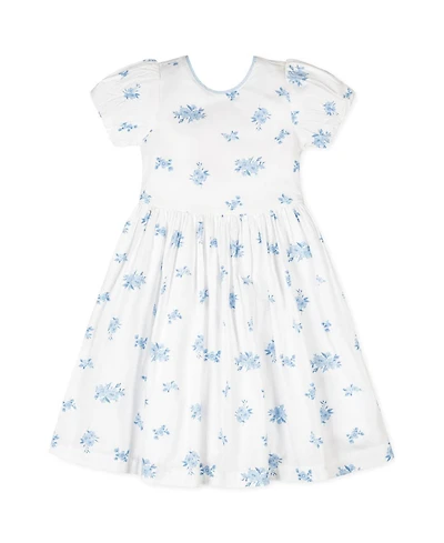 Hope & Henry Little and Big Girls Organic Puff Sleeve Sateen Party Dress
