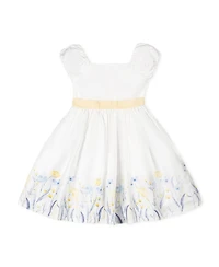Hope & Henry Little Girls Organic Puff Sleeve Sateen Party Dress