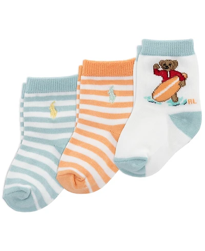 Polo Ralph Lauren Baby Boys' Embroidered Socks, 3-Pack