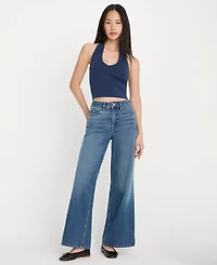 Good American Petite Flare Leg Ankle Jeans