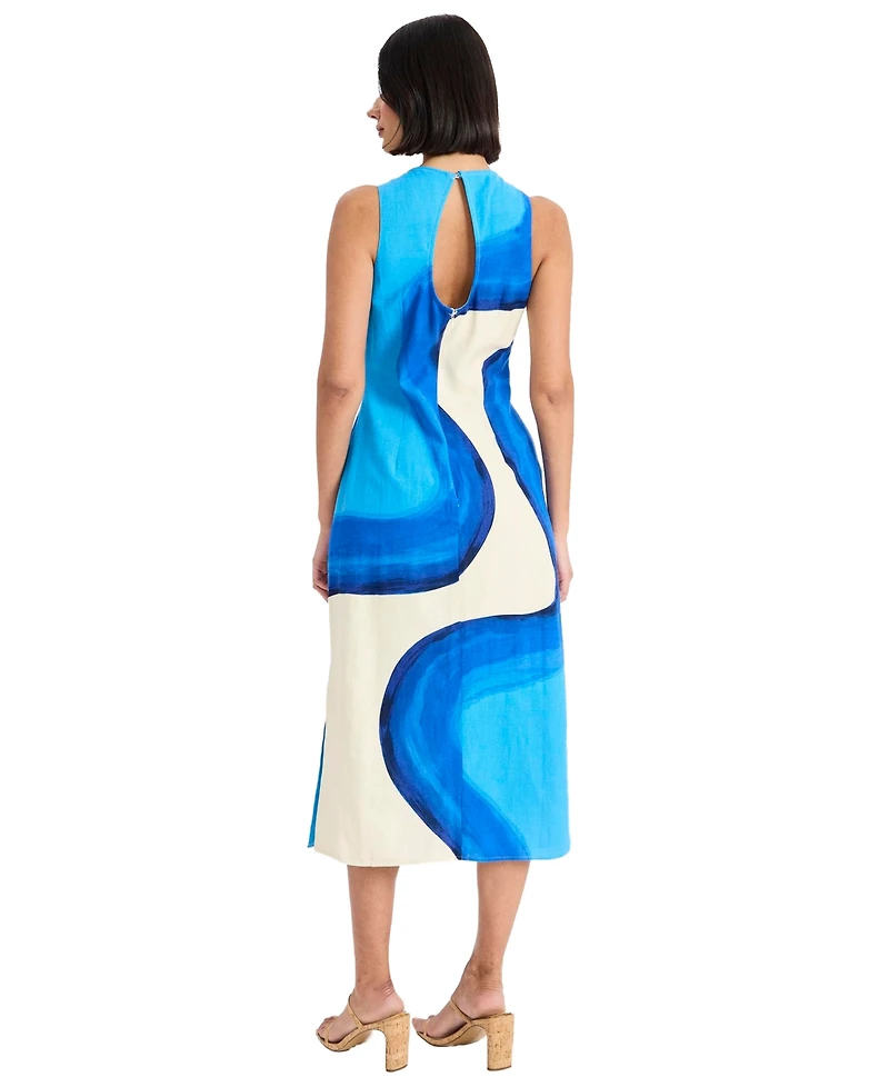 Donna Morgan Women's Sleeveless Crewneck Midi Dress