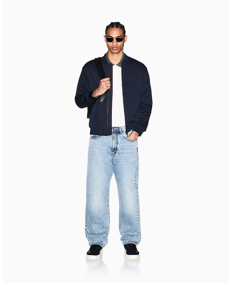 A|X Armani Exchange Men's Quilted Textured Bomber Jacket