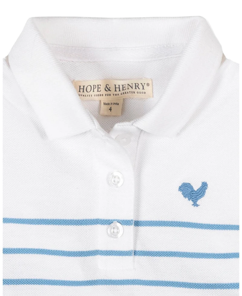 Hope & Henry Toddler Girls Organic Puff Sleeve Pique Polo Dress