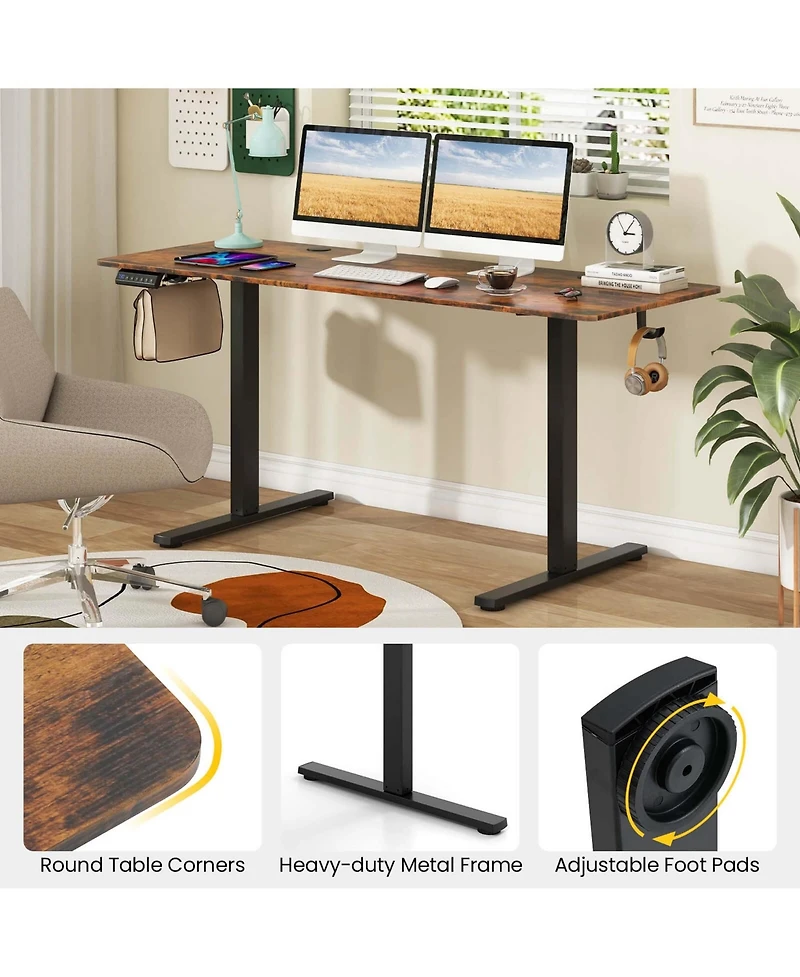63 x 24 Inch Sit Stand Desk Height Adjustable Electric Standing