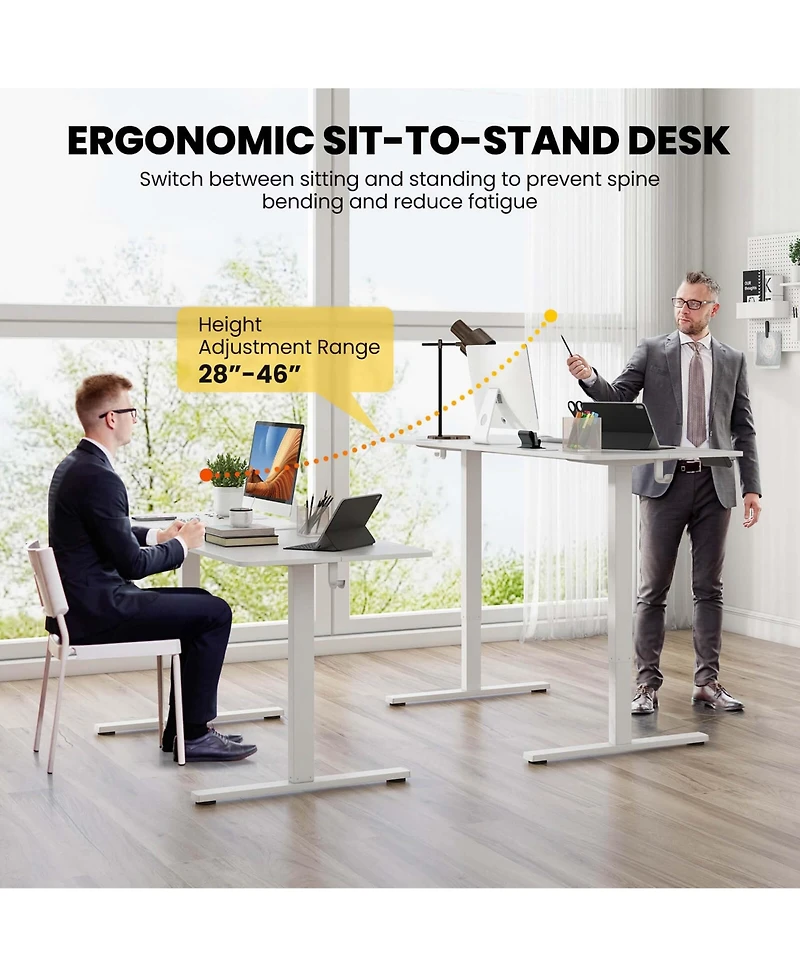 63 x 24 Inch Sit Stand Desk Height Adjustable Electric Standing