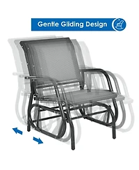 Gymax 2PCS Patio Swing Glider Chair Single Rocking Chair Yard Outdoory