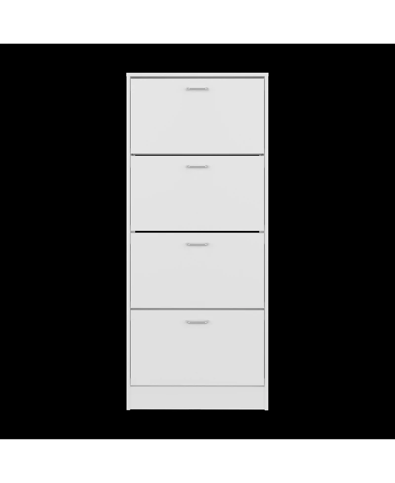 Fm Furniture Inola Vertical Shoe Cabinet with Doors for Home Organization,