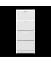 Fm Furniture Inola Vertical Shoe Cabinet with Doors for Home Organization,
