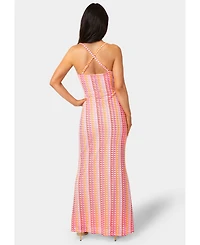 Bebe Women's Printed Bodycon Maxi Dress