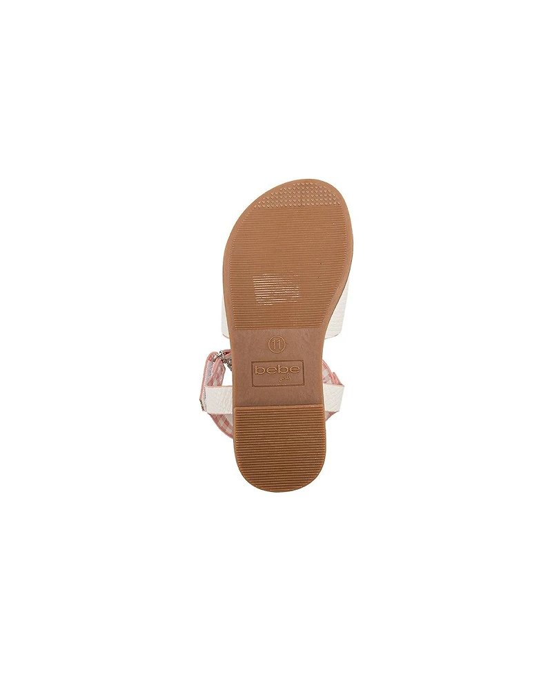 Bebe Girl's' Fashion Sandals – Dressy Shoes with Puffy Bow Accent and Hanging Charm