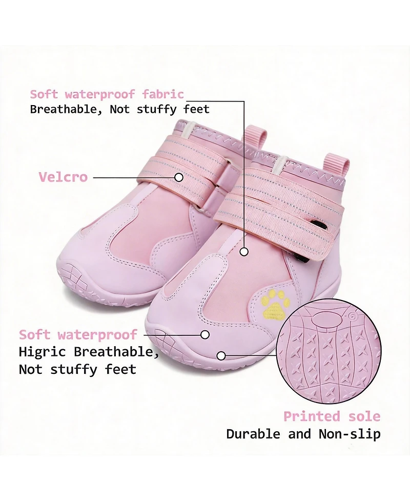 Aronkl Dog Boots with Reflective Straps and Anti-Slip Soles for Large Dogs