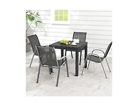 Slickblue Extendable Aluminum Outdoor Dining Set with 4 Stackable Chairs