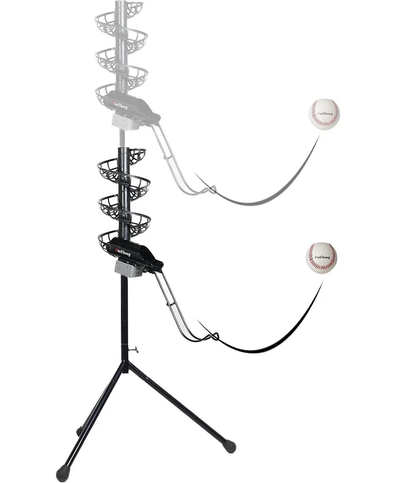 Furlihong Automatic Baseball Pitching Machine Feeder and Soft Toss Trainer 2 in 1 System w/ Height Adjustable Base and Extendable Ball Stacker