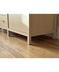 Homsee Solid Wood Sideboard With Tempered Glass Top, Pre-Assembled Cabinet , Tv Stand ,Created for Macy's