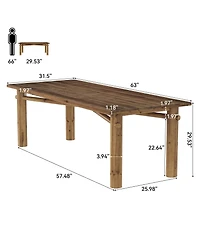 Tribesigns Solid Wood Home Office Desk, 62.99" Large Farmhouse Executive Desk, Computer Table for Office, Conference Room, Study Room