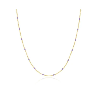 The Lovery Enamel Nugget Bead Necklace 14K Gold-Plated Sterling Silver
