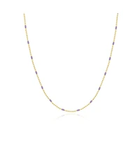 The Lovery Enamel Nugget Bead Necklace 14K Gold-Plated Sterling Silver