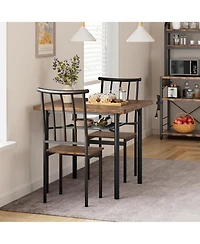 gaomon Rectangular Table Dining Table Set for 2,3 Piece Kitchen Table with Lowe Storage Rack & Built-in Wine Rack