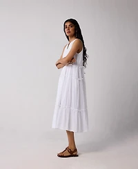 Reistor Women's Embroidered Sleeveless Maxi Dress